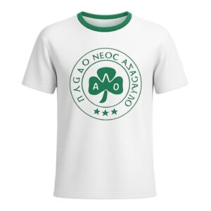 Λευκό Tshirt με πράσινη ρίγα